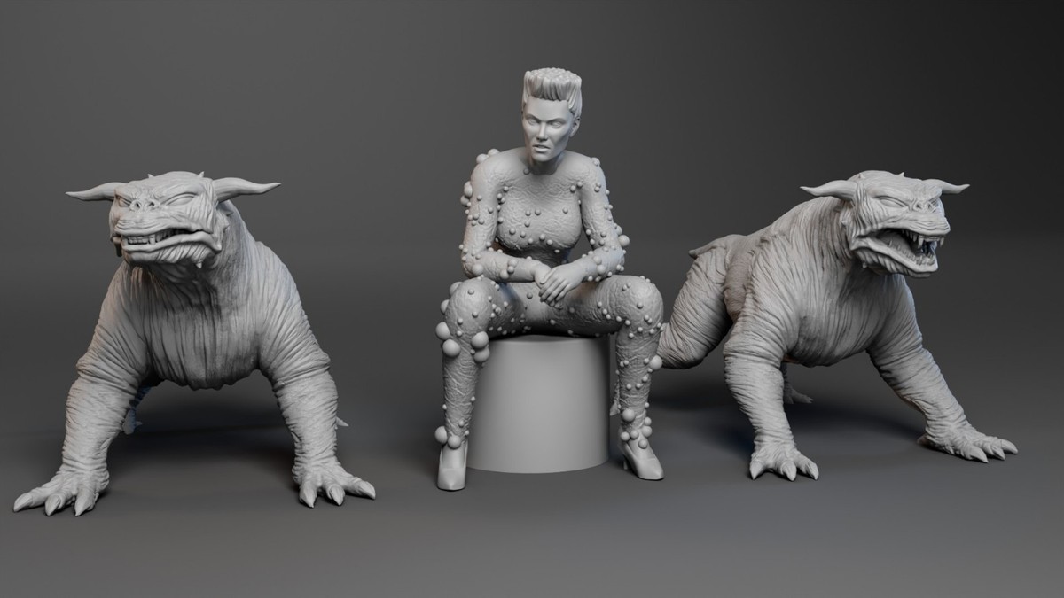 Ghostbusters - GOZER and Terror Dogs 7 Piece Set 3D Printed 1:18