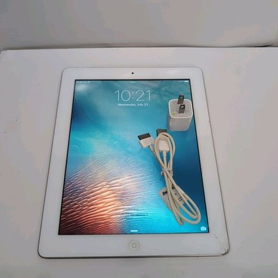 Apple iPad 3rd Gen 16GB Cellular + Wi-Fi A1430 9.7 White Cracked Scrn Bundle