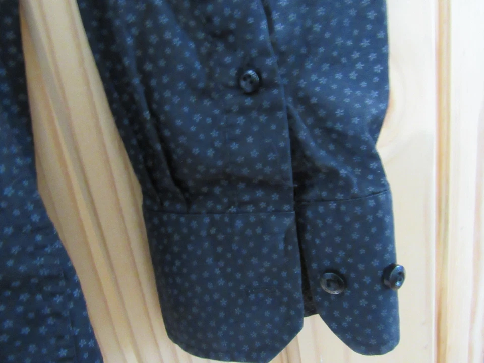 Camisa de vestir Tallia para hombre 2XL con patrón micro floral con botones negra blanca Foto 4 de 4