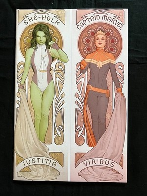 Avengers #1 (2018)- JTC Exclusive Virgin Variant, She-Hulk/Capt Marvel