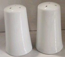 Renaldys White Salt & Pepper Shakers White Ceramic Mid-century Modern Set (RVB5)