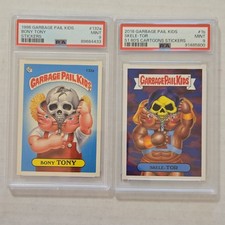 Topps Garbage Pail Kids lot of 2 PSA graded cards. Bony Tony 132a & Skele-Tor 1b