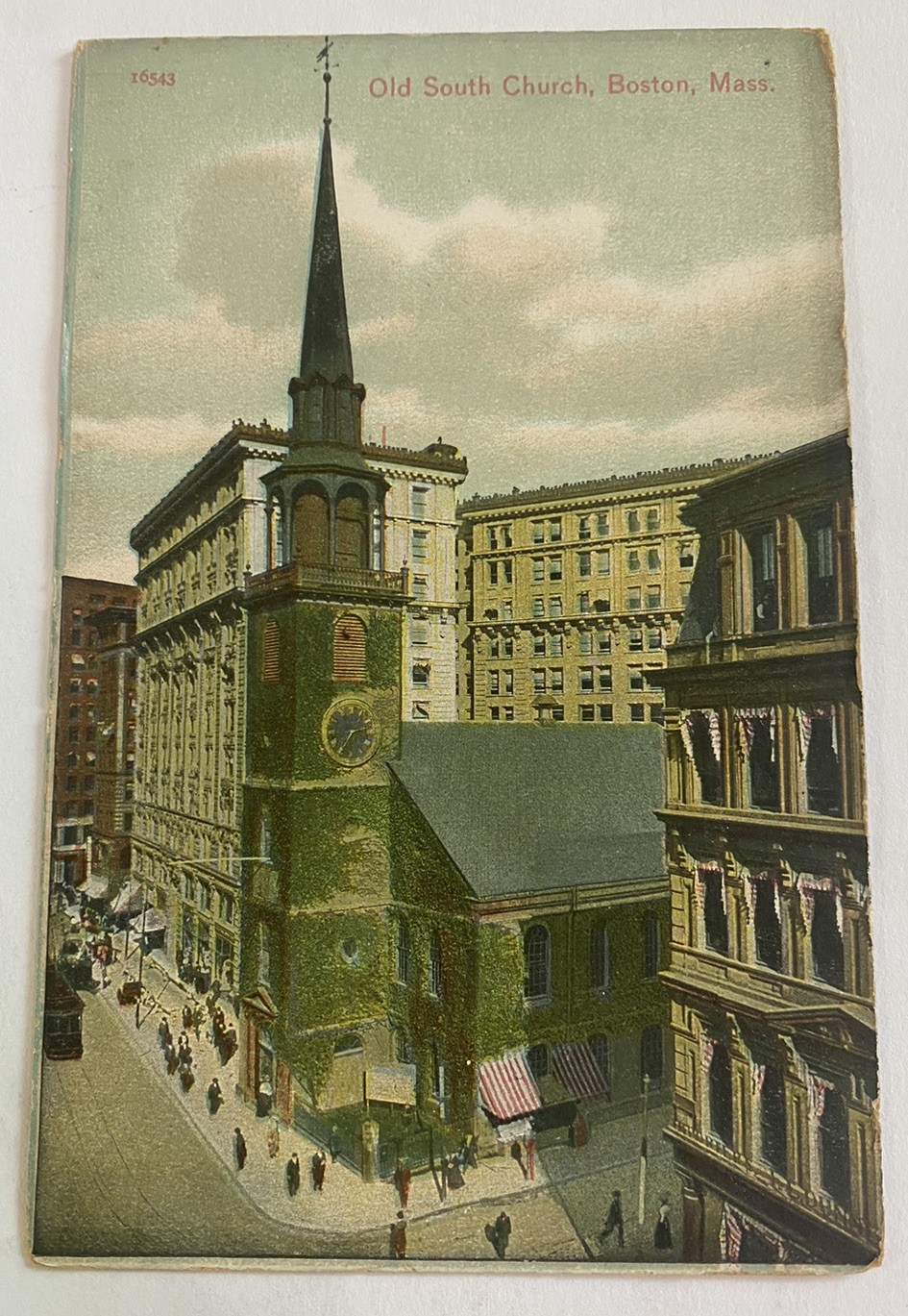 Vintage 1910s Postcard ~Early View of Old South Church ~ Boston Massachusetts MA