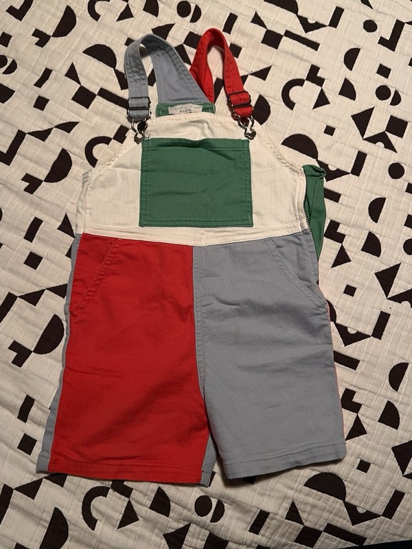 Stella McCartney kids Denim Colorblock Romper Size 5 Years
