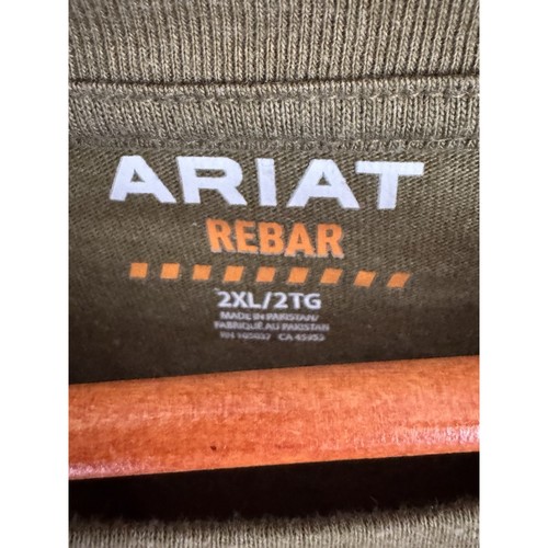 ARIAT Rebar Workman Pocket Short Sleeve T-Shirt Green 2XL - Picture 2 of 3