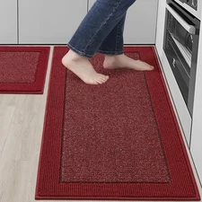 Kitchen Rugs and Mats Set of 2 Non-Slip Kitchen Mats for Floor, Absorbent and...