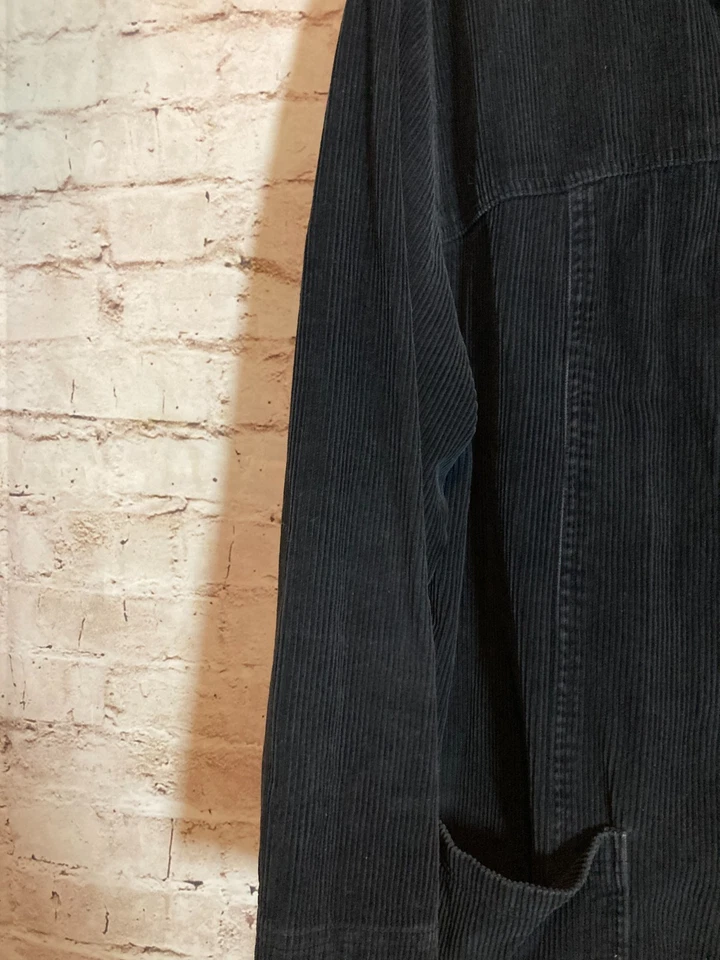 Rafaella Corduroy Jacket Womens 1X Shacket Black Button Up Capsule Minimalist - Image 3 of 4