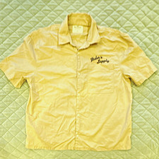 Hollister Men's M Beige Cotton Woven Button-Up Work Shirt Rider's Supply