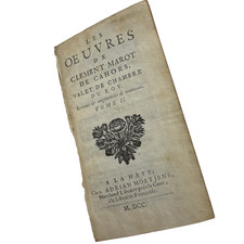 1700 Les Oeuvres de Clement Marot de Cahors Leather Adrian Moet Joens Ex Libris