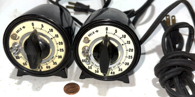 Lot Of 2! M.H. Rhodes Mark-Time 60 Second Timer Model 78100 Series Glows In Dark