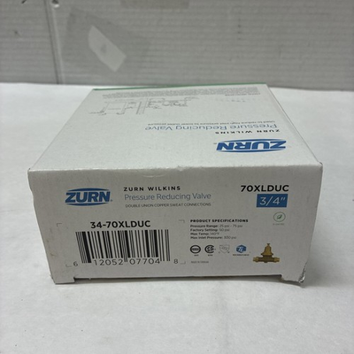 #ad Zurn Wilkins 3 4quot; 70XL Pressure Reducing Valve w Double Union Copper Sweat $62.09