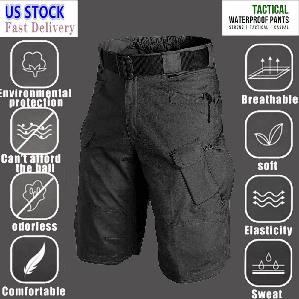 Mens Tactical Shorts Cargo Shorts Outdoor Waterproof Hiking Fishing Track Shorts
