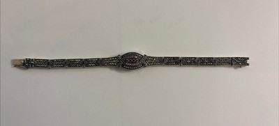 .925 Sterling Silver Woman's Bracelet- Beautiful Clear Markings 36 Grams