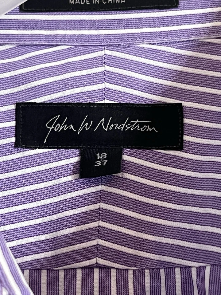 Camisa de vestir John W. Nordstrom ajuste tradicional a rayas talla Algodón egipcio 18 Foto 2 de 4