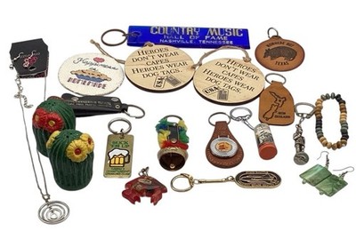 Junk Drawer Lot New and Vintage Assortment Key Chains etc