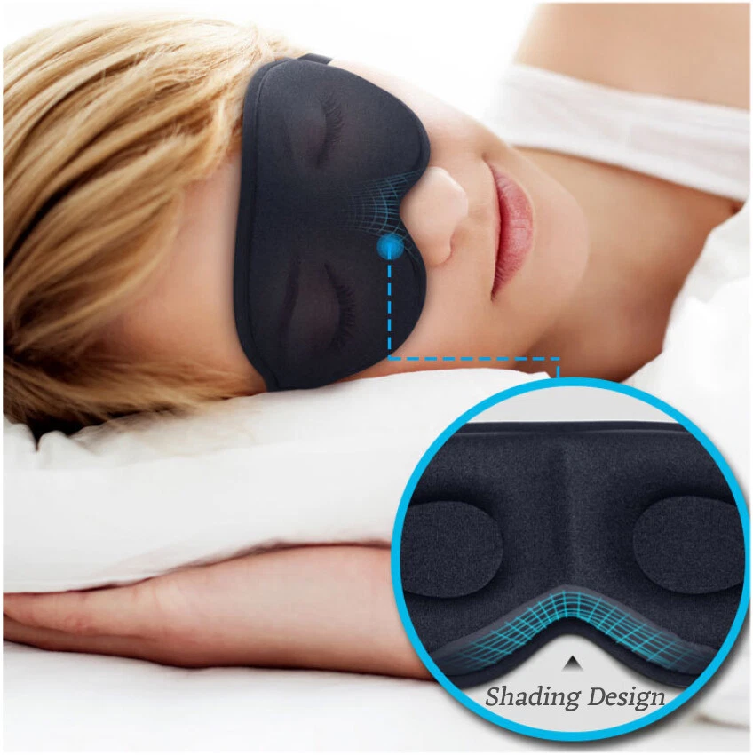 Professional Sleep Mask 3D Blindfold Eye Masks Cover 3D Memory Foam Soft Padded - image 4 of 4