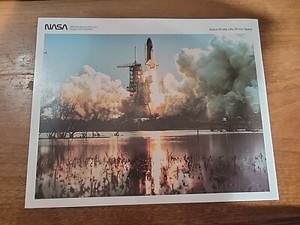 Vintage NASA Photo Print "Space Shuttle Lifts Off Into Space" 8 x 10 Picture