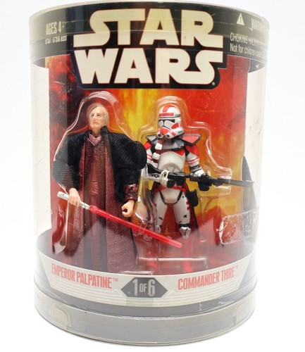 Star Wars Order 66 EMPEROR PALPATINE & COMMANDER THIRE Hasbro 2006 3.75" NEW