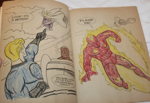 Vtg 1977 Fantastic Four Meet the Witch Coloring/Activity Book Whitman - Picture 9 of 10