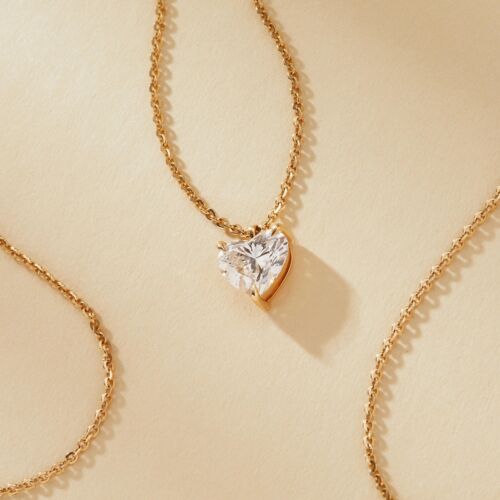 1.50 Cart Marquise Lab-Grown Diamond Necklace Solid 14k gold F Grade