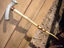 Dogwood spiral cane/walking stick stag deer antler handle 250 lbs made USA gift