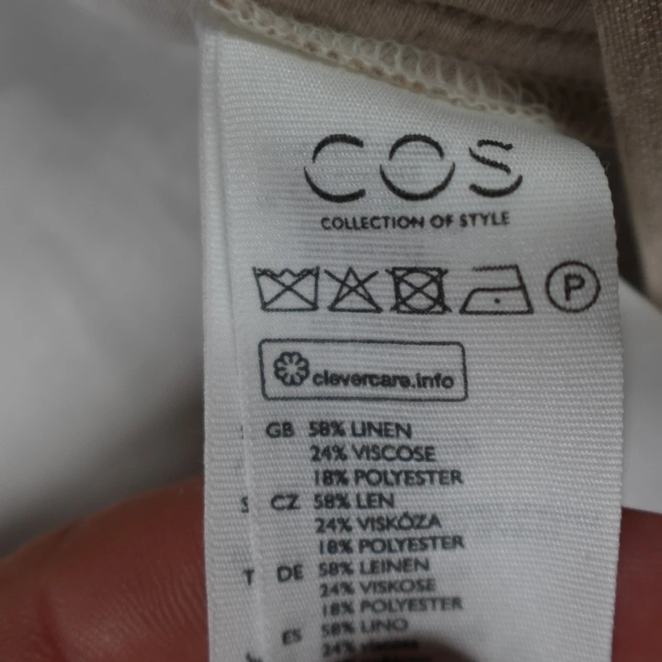 COS Skirt Linen Blend Size 6 W28 Beige Summer Breathable Belted Long - Image 3 of 4