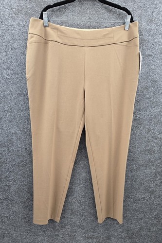 ALIA Dress Pants 16 R Pull On High Rise Straight Leg Slimming Stretch Beige NWT - Picture 10 of 12