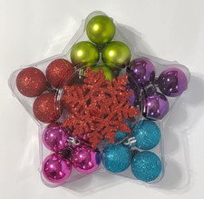 NIP set of 24 colorful shatter proof round multicolor Christmas Tree ornaments