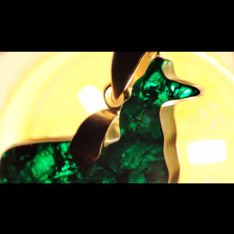 Alpaka "Nilgeflüster" Smaragd Edelsteinanhänger │ Edelstein Amulett │Kristalle - Bild 3 von 4