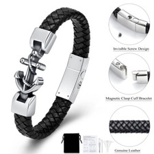 Anchor Urn Bracelet for Ashes Cremation Jewelry Cuff Ash Bracelet for Human Pet