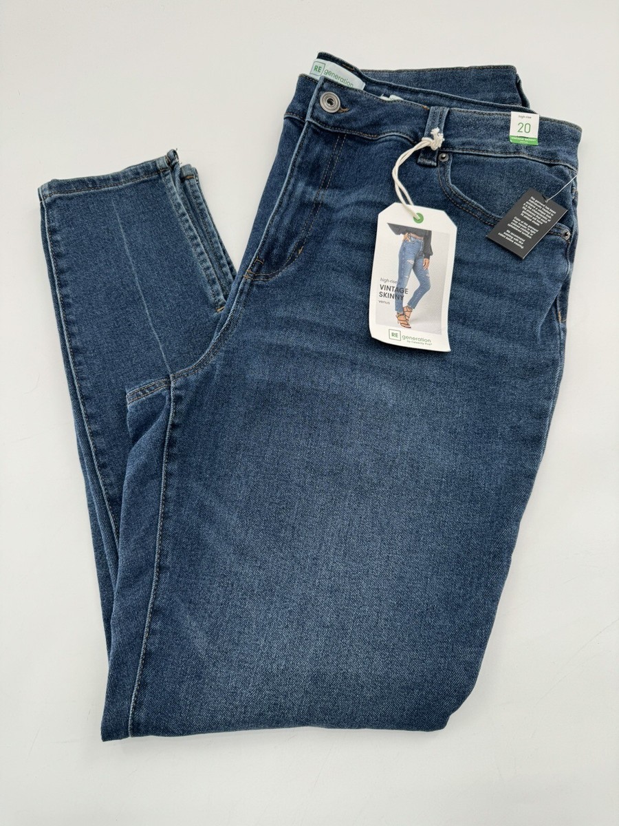 RE Generation Jeans Size 20 High Rise Vintage Skinny Venus By Celebrity  Pink NEW