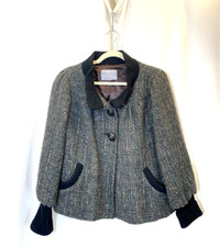 Classiques Entier Womens Green Tweed Jacket size M