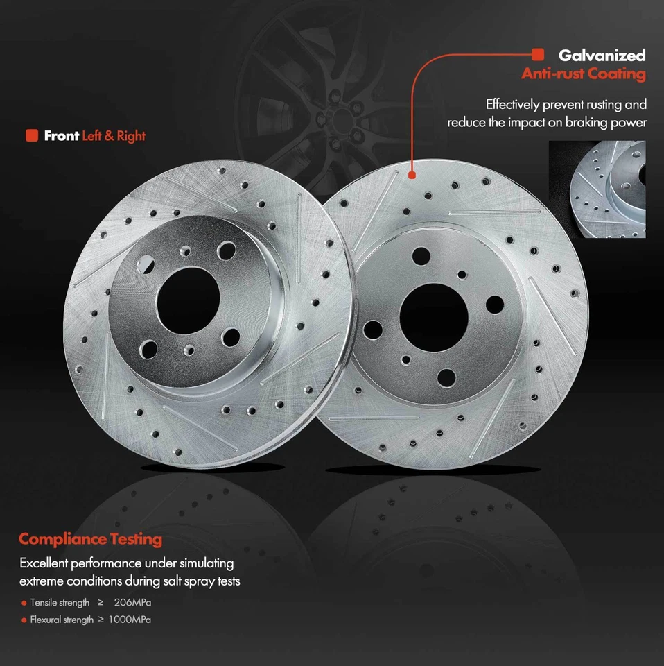 Rotores de freno traseros perforados y pastillas de freno para Mercedes-Benz C230 C240 C280 C320 Foto 4 de 4