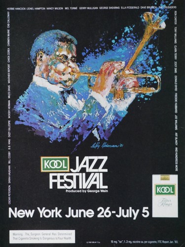 Louis Armstrong LeRoy Neiman Vintage 1981 KOOL Jazz Festival Originaldruck Anzeige - Bild 4 von 4