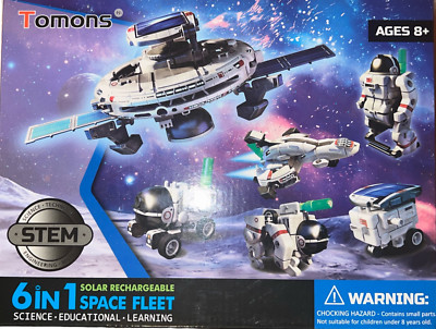 Tomons Space Fleet 6 in 1 Kit Science Educational Solar Rechargeable NOS Ages 8+