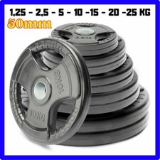 Disco dischi 50 mm GOMMATI OLIMPICI peso pesi per palestra 2,5 5 10 15 20 25 kg