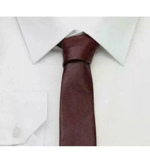 Neck Tie For Men Handmade Genuine Lambskin Designer Collection Leather Stylish - Image 3 of 4