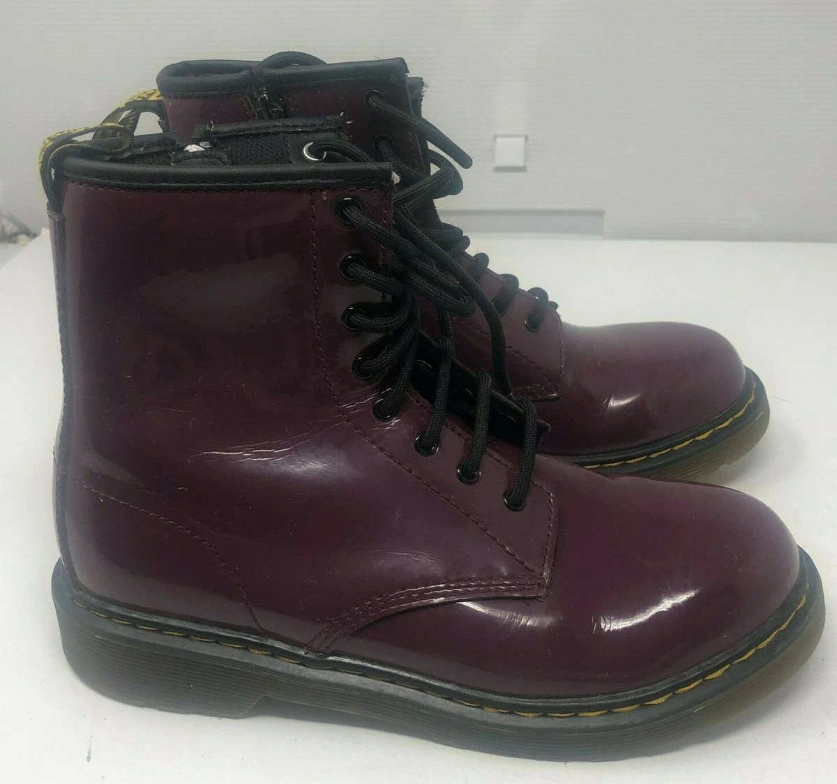 Doc Dr Martens Women s Purple Patent Leather Boots Air Wair Size 5