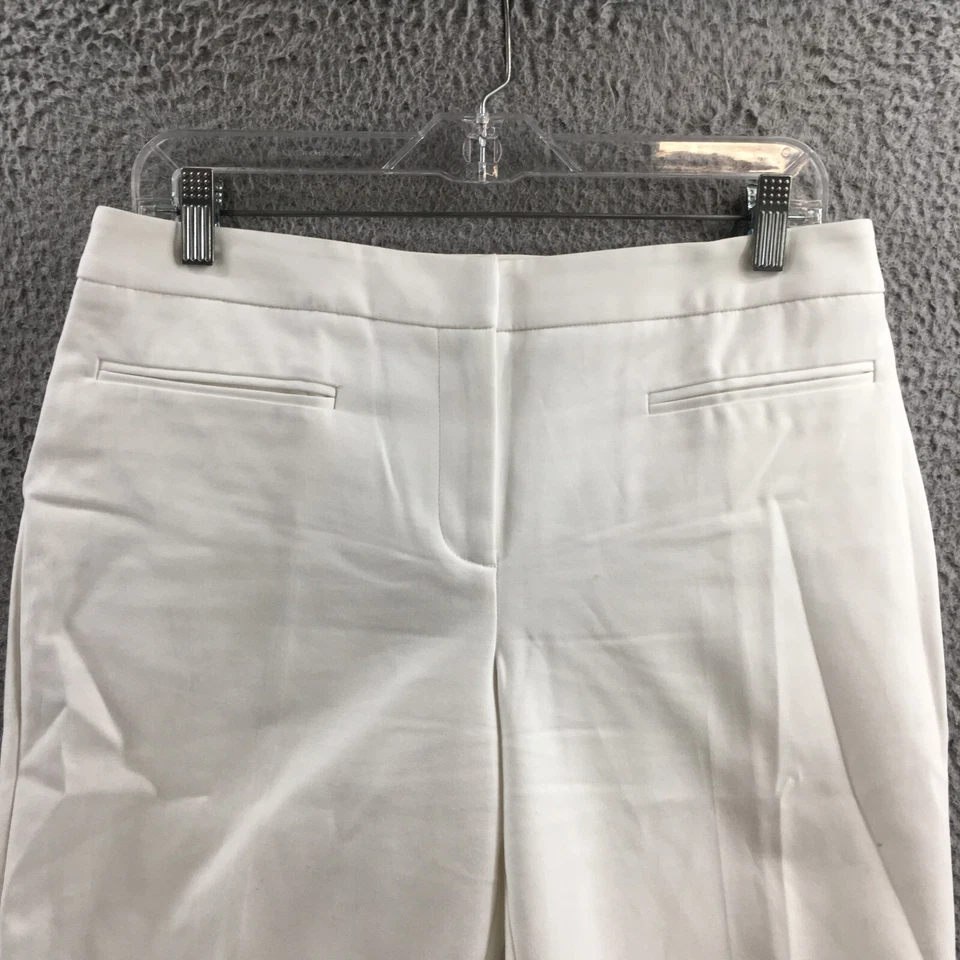 Pantalones Cortos Chinos Chicos Para Mujer 0.5 (Real 32X12) Blanco tiro medio Puños Informales Cremallera Foto 2 de 4