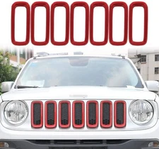 Front Grille Inserts Mesh ABS Grill Guard Cover Trim for Jeep Renegade 2015-2018