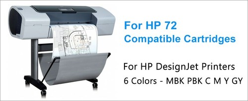 6PC HP 72 Compatible Ink Cartridge For HP T610 T620 T770 T790 T795 T1100 T1120 - Picture 4 of 10