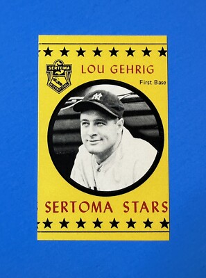 LOU GEHRIG ~ 1977 SERTOMA STARS (Puzzle Back) ~ HOF ~ NEW YORK YANKEES