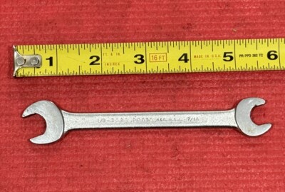 Vintage PROTO Tools 3025, SAE 1/2'' X 7/16'' Double Open-End Wrench Made in USA