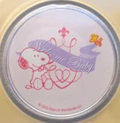 1 oz. Peanuts SNOOPY WELCOME BABY GIRL colorized round .999 silver IN CARD