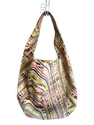 EMILIO PUCCI Spelled OUT Logo Bucket Bag HOBO Multicolor Psychedelic Vintage