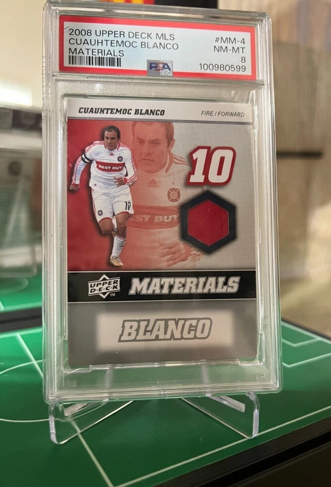 Parche usado para juegos 2008 cubierta superior MLS Cuauhtémoc blanco materiales mm-4 PSA 8 casi nuevo-como nuevo Foto 3 de 4