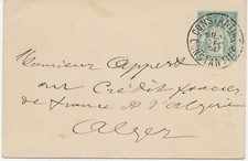 ALGERIEN 1898 Allegorie 5C blaugrün französischer GA-Umschlag m K2 "CONSTANTINE"