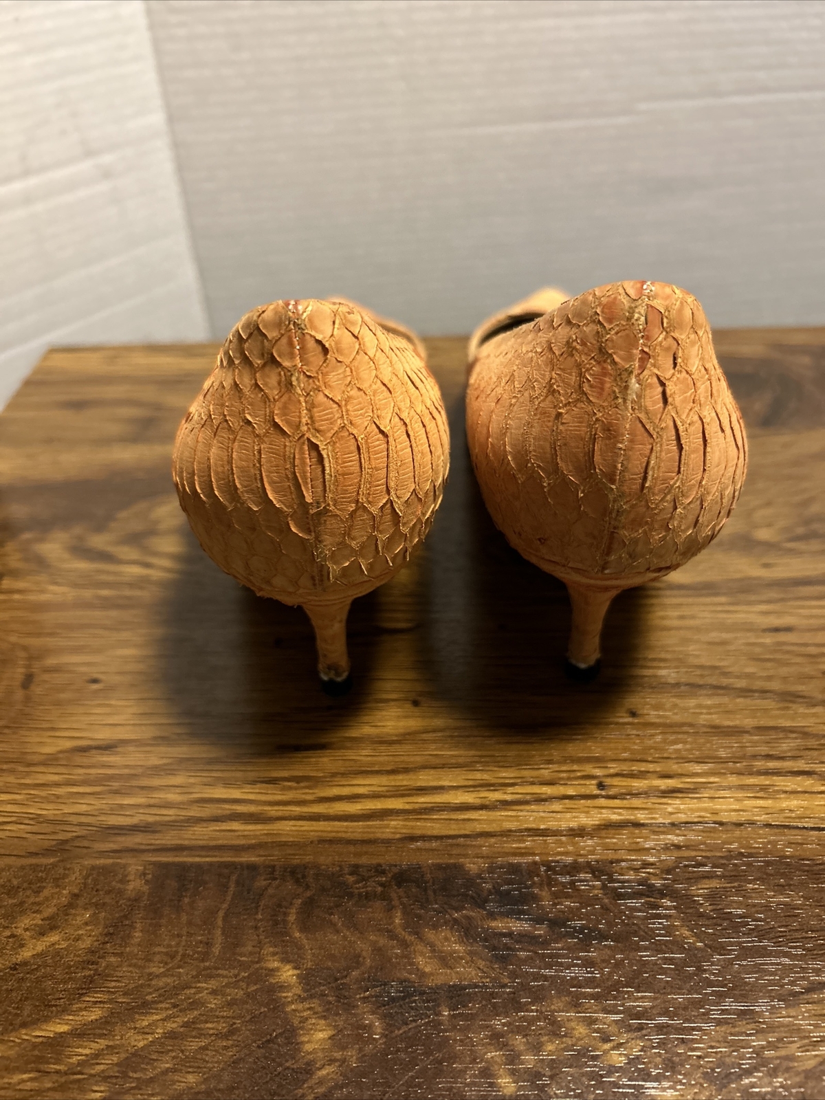 VTG Salvatore Ferragamo Susi Python Pattern Orang… - image 8