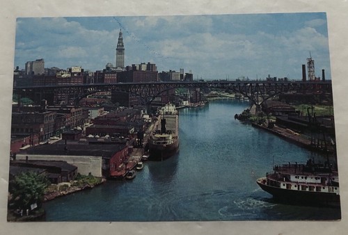Entrada al río Cuyahoga Cleveland, Ohio. Postal (S2) - Imagen 1 de 2