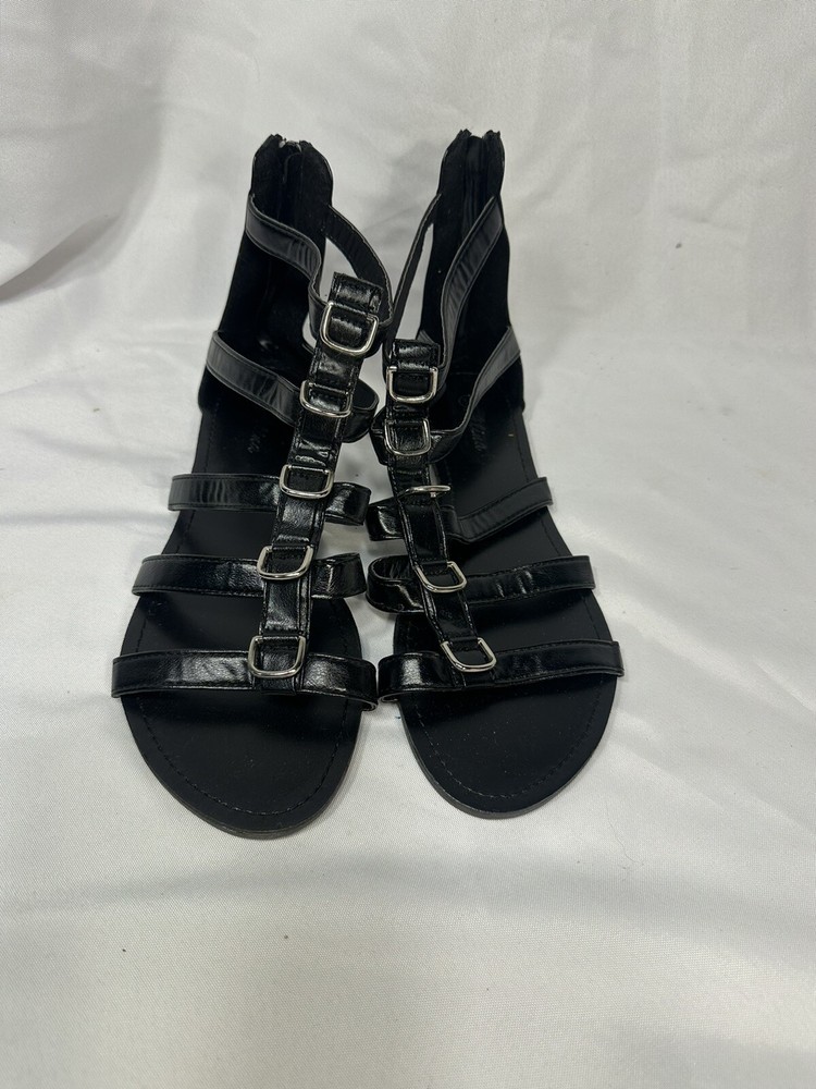 alina womens black sandals shoes size 10